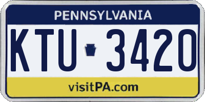 PA license plate KTU3420