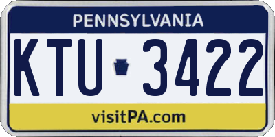 PA license plate KTU3422
