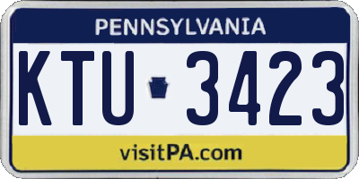 PA license plate KTU3423