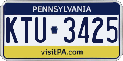 PA license plate KTU3425
