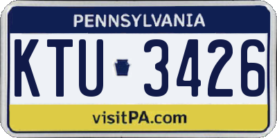 PA license plate KTU3426
