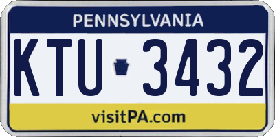 PA license plate KTU3432