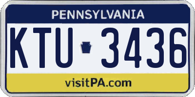 PA license plate KTU3436