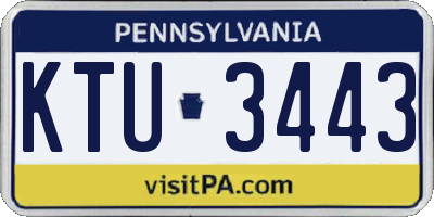 PA license plate KTU3443