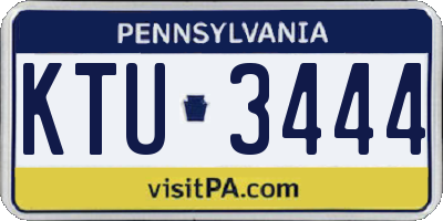 PA license plate KTU3444