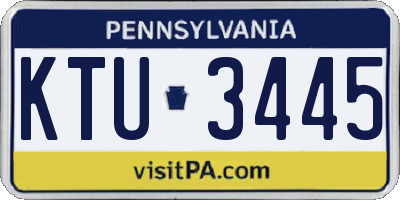 PA license plate KTU3445