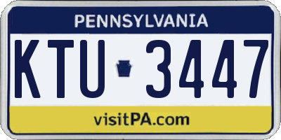 PA license plate KTU3447