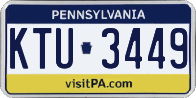 PA license plate KTU3449