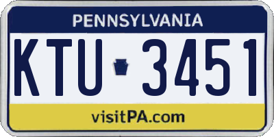 PA license plate KTU3451