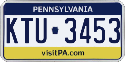 PA license plate KTU3453