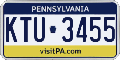 PA license plate KTU3455