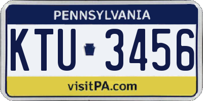 PA license plate KTU3456