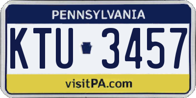 PA license plate KTU3457