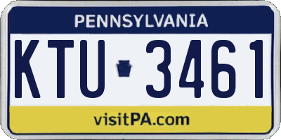 PA license plate KTU3461