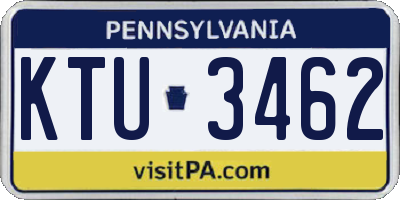 PA license plate KTU3462