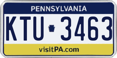 PA license plate KTU3463