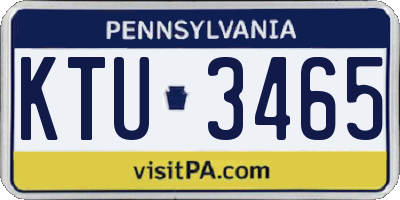 PA license plate KTU3465
