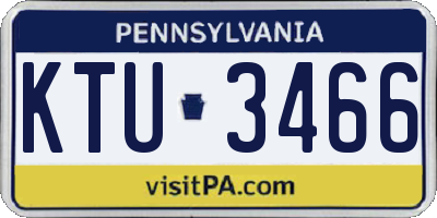 PA license plate KTU3466