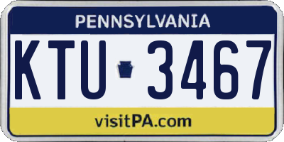 PA license plate KTU3467