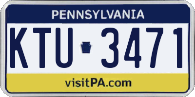 PA license plate KTU3471