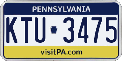 PA license plate KTU3475