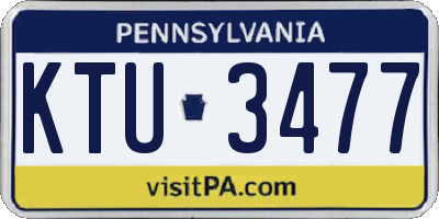 PA license plate KTU3477