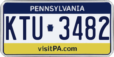 PA license plate KTU3482