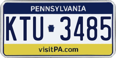PA license plate KTU3485