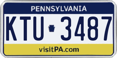 PA license plate KTU3487