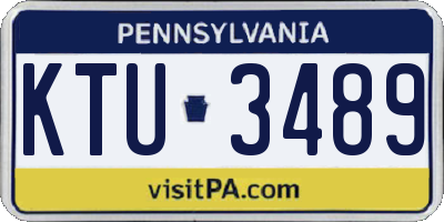 PA license plate KTU3489