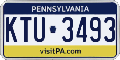 PA license plate KTU3493