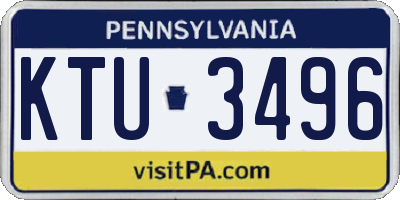 PA license plate KTU3496