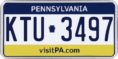 PA license plate KTU3497