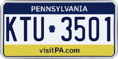 PA license plate KTU3501