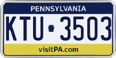 PA license plate KTU3503