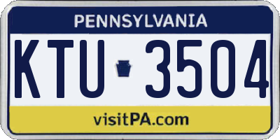 PA license plate KTU3504