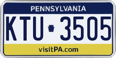 PA license plate KTU3505
