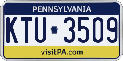 PA license plate KTU3509