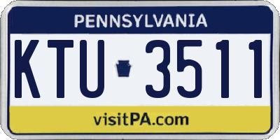 PA license plate KTU3511