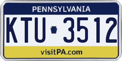 PA license plate KTU3512