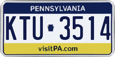 PA license plate KTU3514