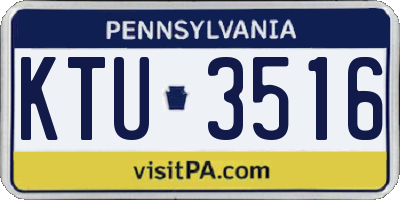 PA license plate KTU3516