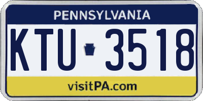 PA license plate KTU3518