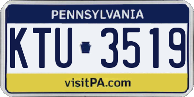 PA license plate KTU3519
