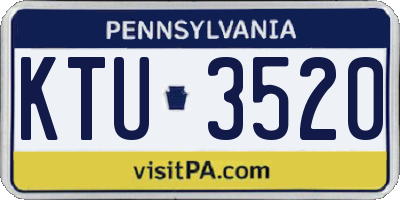 PA license plate KTU3520