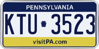 PA license plate KTU3523
