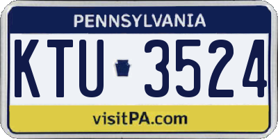 PA license plate KTU3524