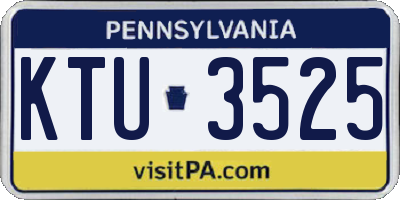 PA license plate KTU3525