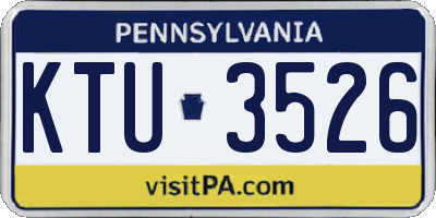 PA license plate KTU3526