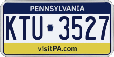 PA license plate KTU3527
